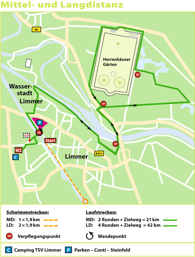 Strecke MD LD Schwimm Lauf 2019