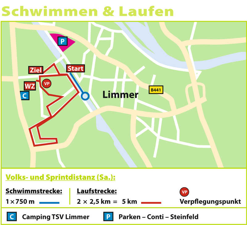 Strecke SD Schwimm Lauf 2018